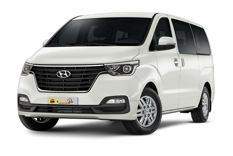 White mini bus transfer